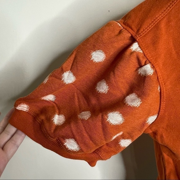 Anthropology Daily Practice orange top polka dot sleeve NWT small - Picture 5 of 7